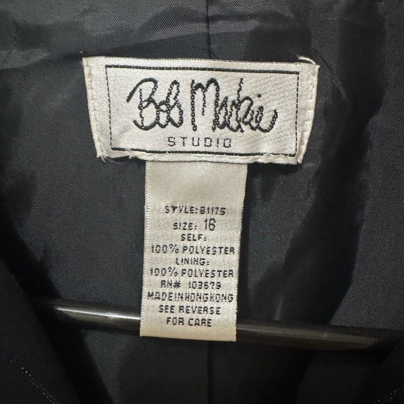 Bob Mackie Black Embroidered Flower Blazer Size 16 - Picture 4 of 5